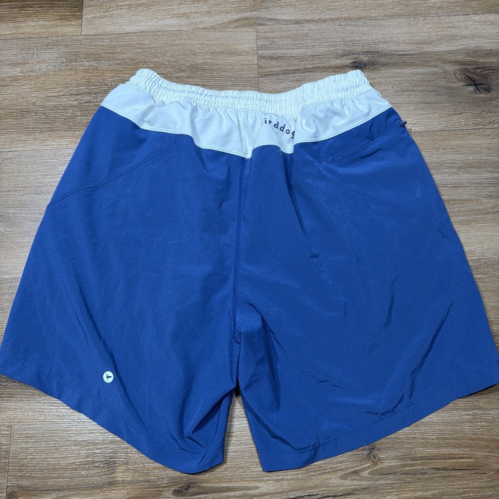 Birddogs Mens LARGE Classic 7" Blue Lined Shorts Drawstring Boom Boomstick White - Picture 7 of 7